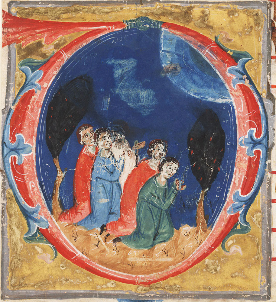 Historiated initial D