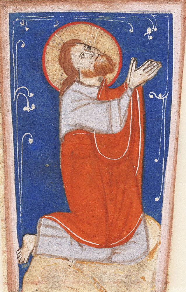 Miniature of Jesus in prayer