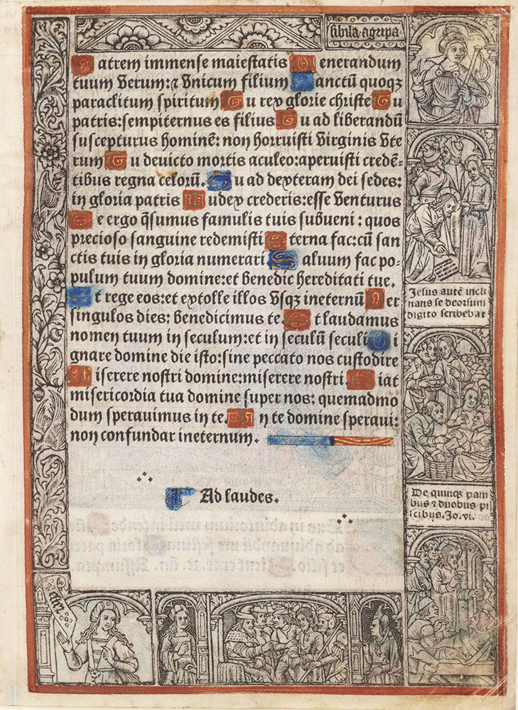 Leaf from a printed Book of Hours depicting the Visitation