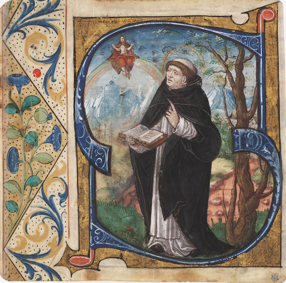 Initial S with St. Vincent Ferrer