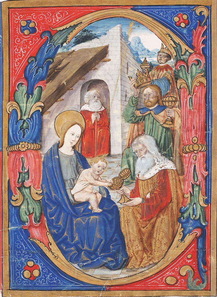 Initial E(?) with the Adoration of the Magi