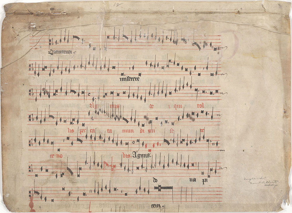 Half leaf from a polyphonic choir book 