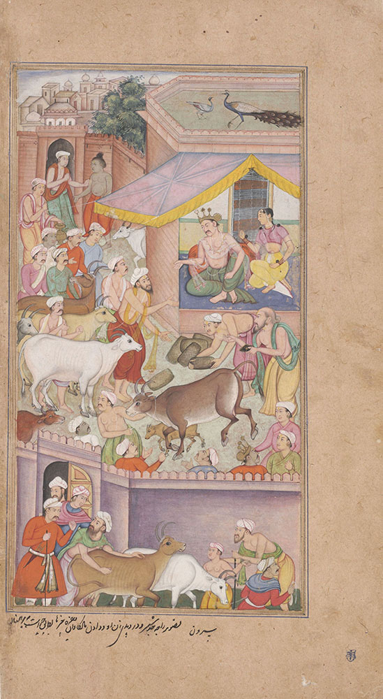 Yudhishthira and Draupadi Give Away Their Possessions to Brahmans