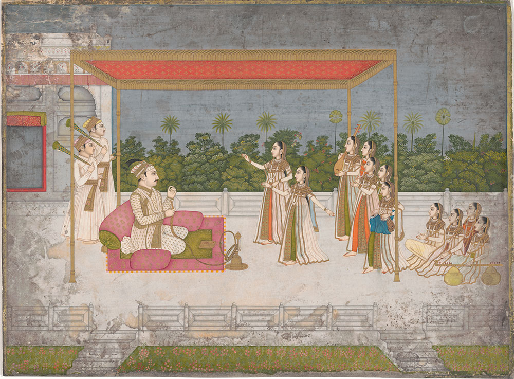 Painting of Mughal Emperor on his terrace