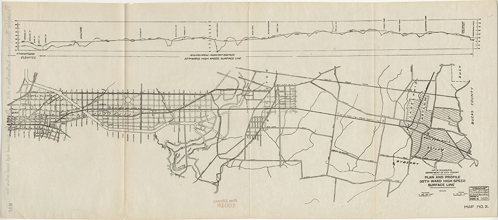 Plan and Profile, 35th Ward High Speed Surface Line, 1915, map