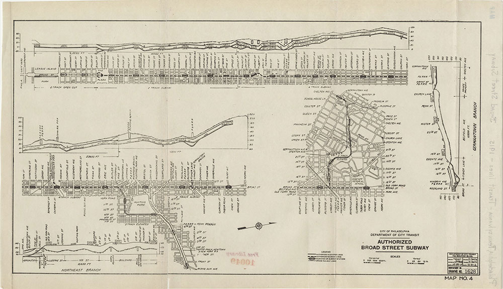Authorized Broad Street Subway, 1915, map