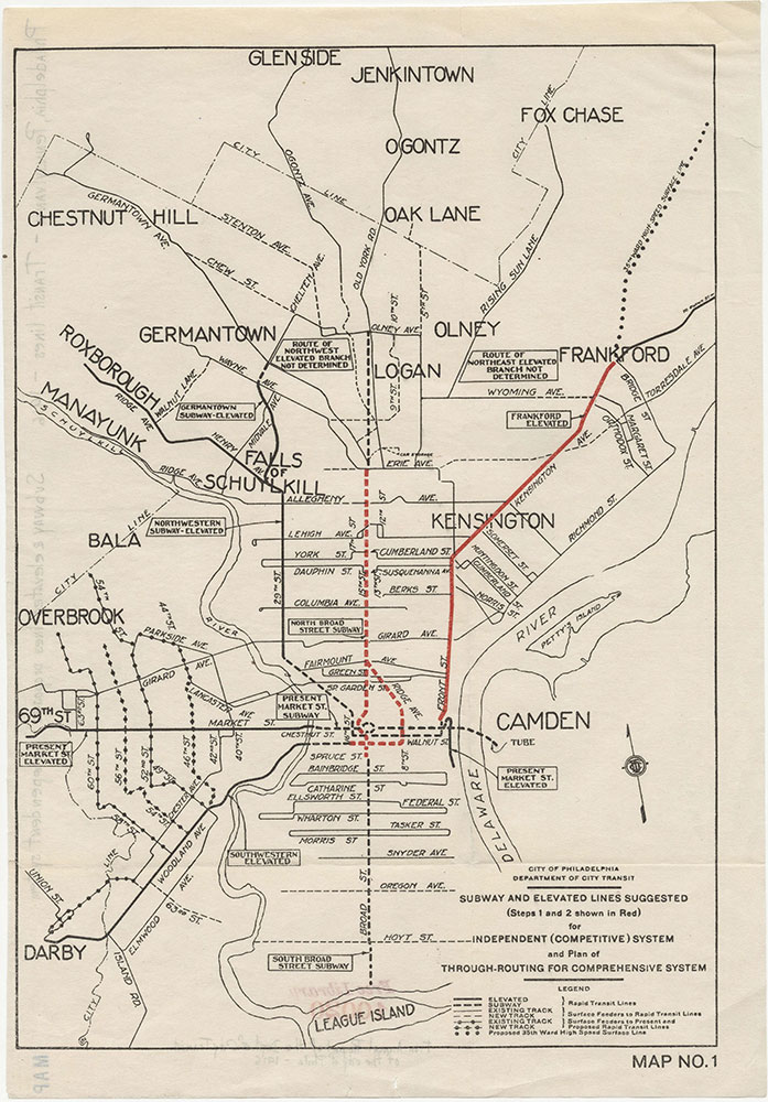 Subway & Elevated Lines...Independent (Competitive) system, 1916, map