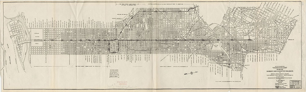 Plan of Subways and Elevated Railways, 1916, map