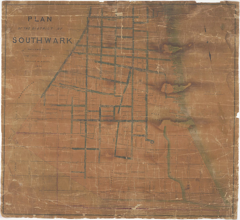 Plan of the District of Southwark, Philadelphia, 1848, map
