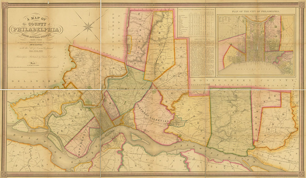A Map of the County of Philadelphia from Actual Survey, 1843, Map