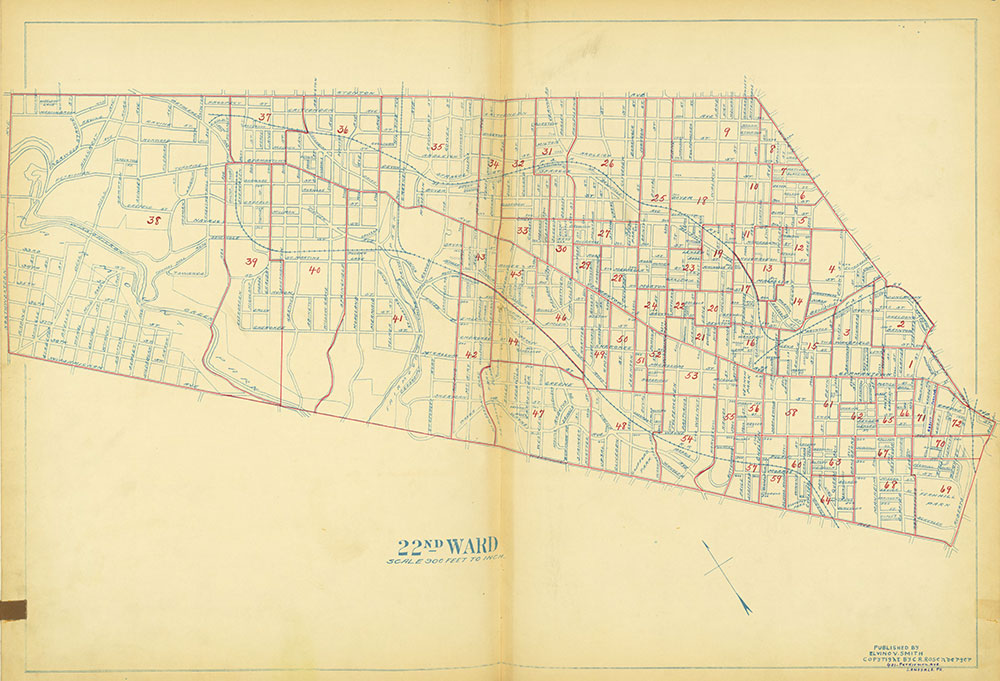 Maps of the Ward Boundaries of Philadelphia, Ward 22