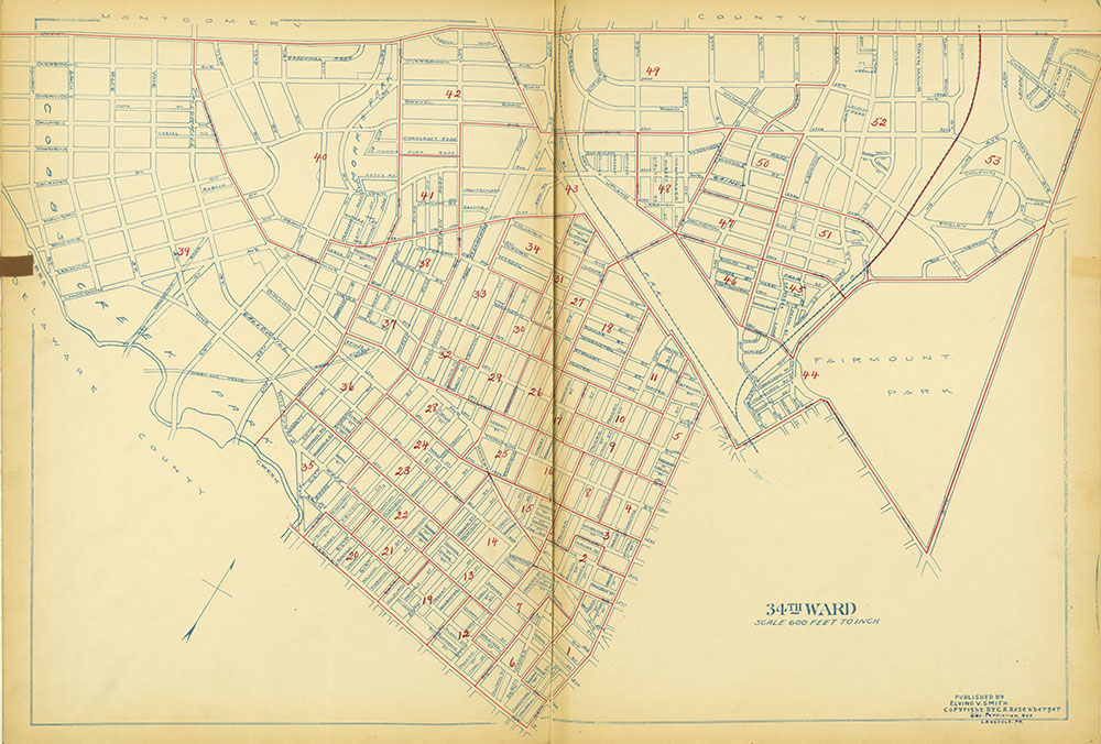 Maps of the Ward Boundaries of Philadelphia, Ward 34