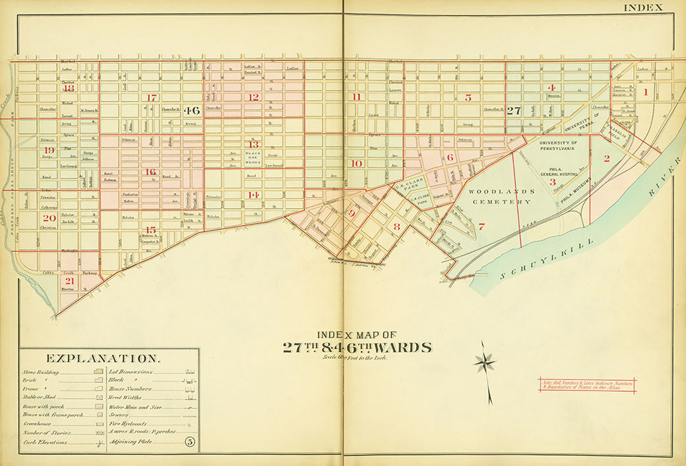 Atlas of the 27th & 46th Wards of the City of Philadelphia, Map Index