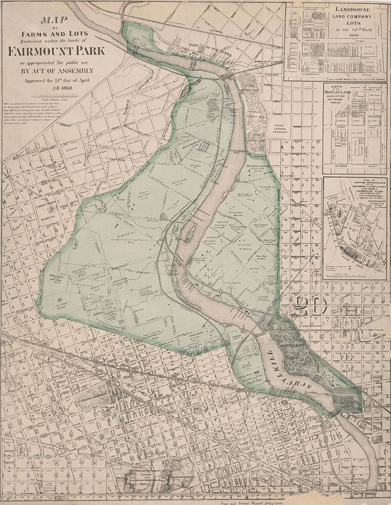 Maps of Farms and Lots Embraced Within the Limits of Fairmount Park, 1868, Map