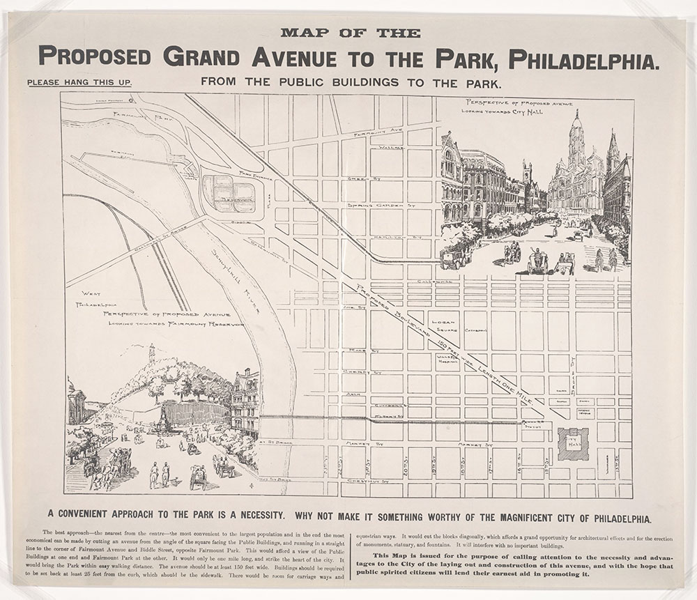 Map of the Grand Avenue to the Park, Philadelphia, 1889, map