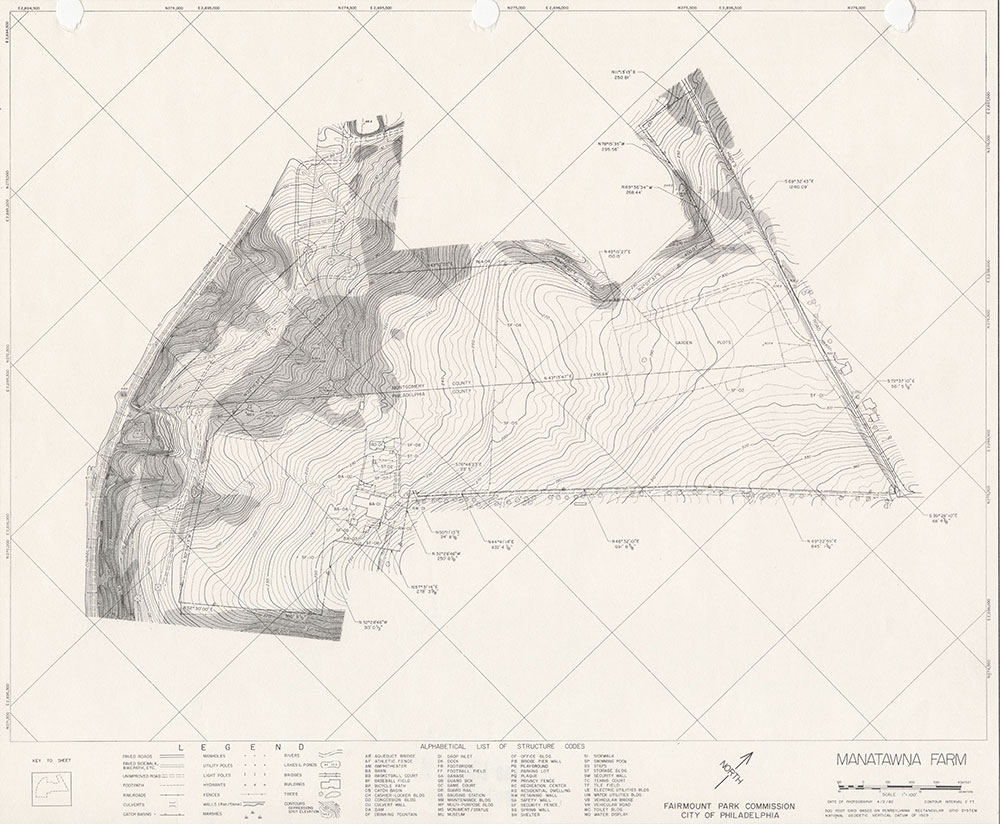 Manatawna Farm, 1982, Map