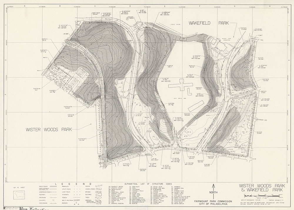 Wister Woods Park & Wakefield Park, 1983, Map