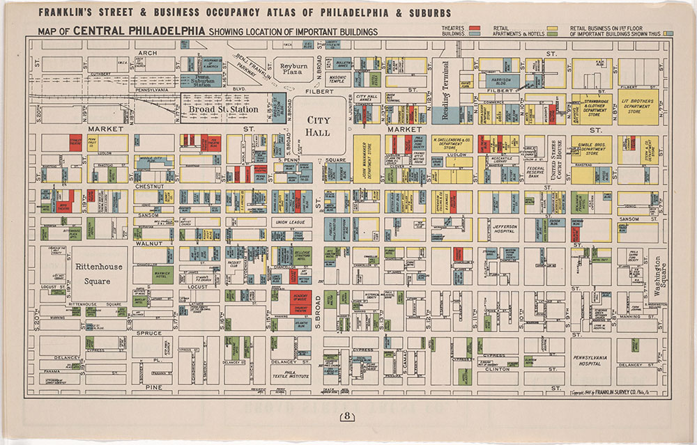 Franklin's Street and Business Occupancy Atlas of Philadelphia & Suburbs, 1946, Center City Buildings