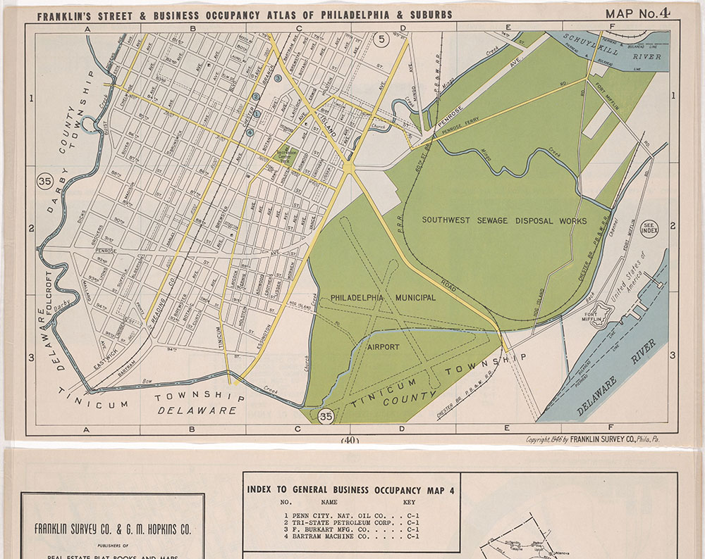 Franklin's Street and Business Occupancy Atlas of Philadelphia & Suburbs, 1946, Location Map 4