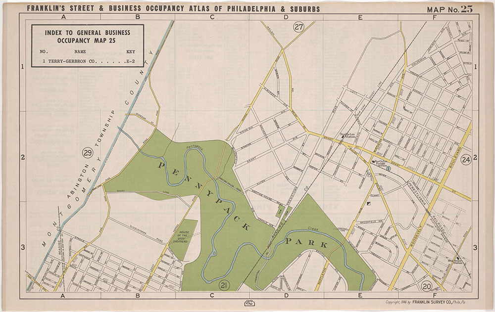 Franklin's Street and Business Occupancy Atlas of Philadelphia & Suburbs, 1946, Location Map 25