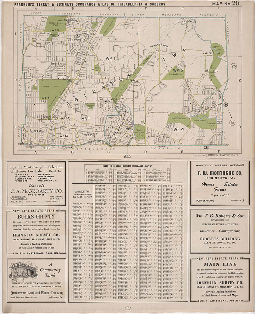 Franklin's Street and Business Occupancy Atlas of Philadelphia & Suburbs, 1946, Location Map 29