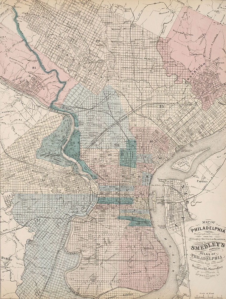 Atlas of Philadelphia, 5th, 7th & 8th Wards, 1874, City Map