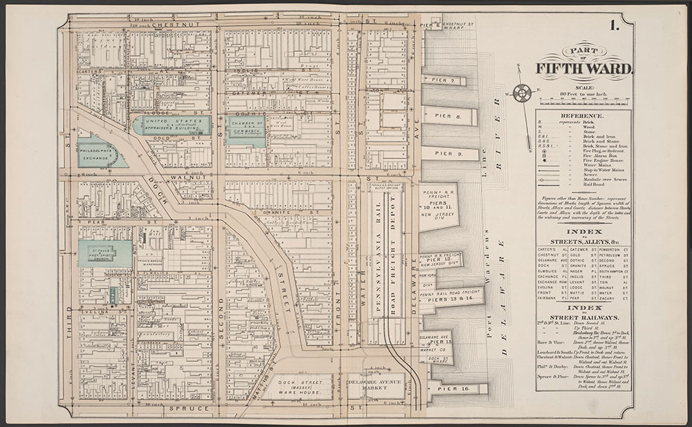 Atlas of Philadelphia, 5th, 7th & 8th Wards, 1874, Plate 1