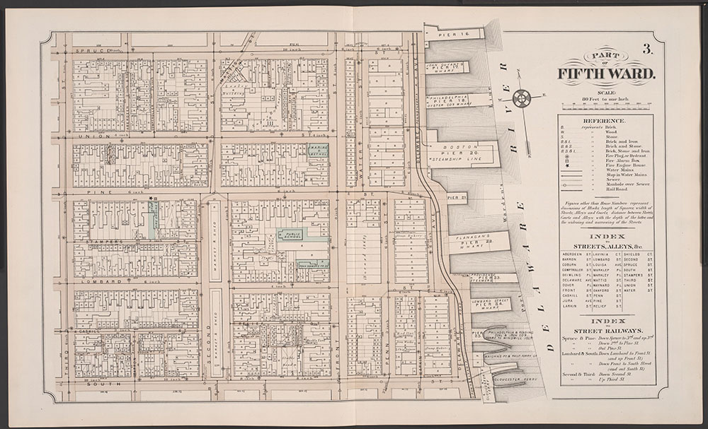Atlas of Philadelphia, 5th, 7th & 8th Wards, 1874, Plate 3