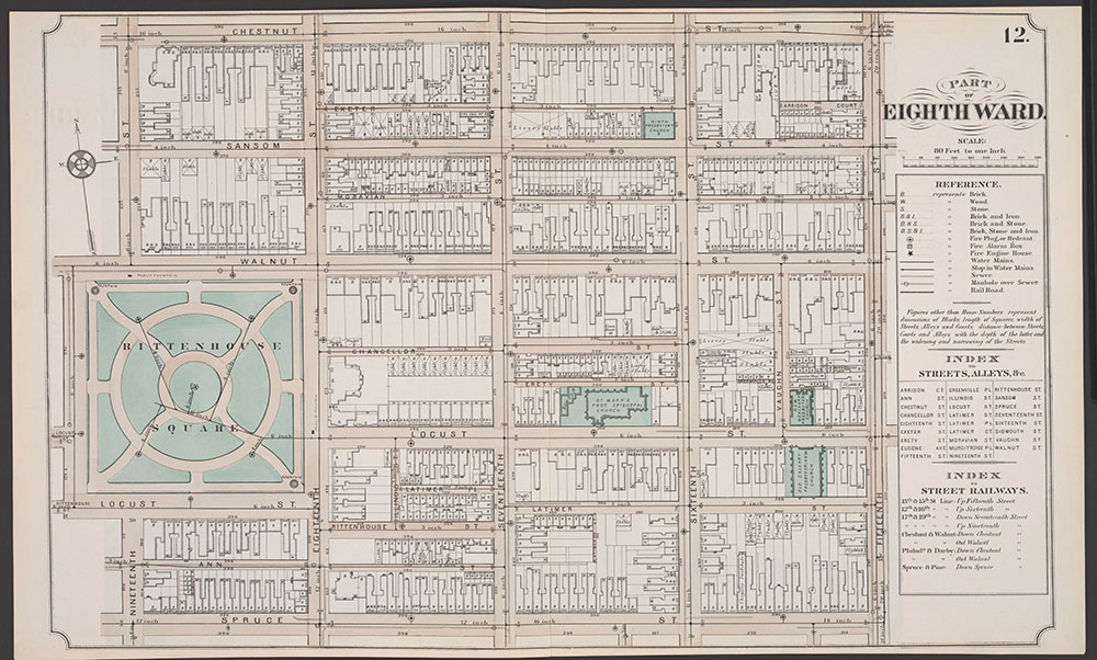 Atlas of Philadelphia, 5th, 7th & 8th Wards, 1874, Plate 12