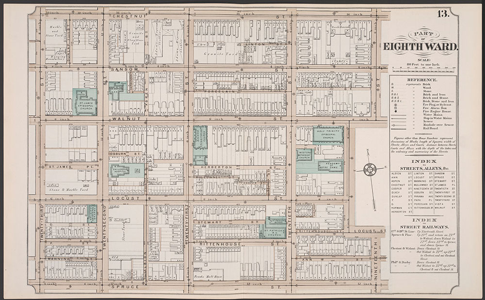 Atlas of Philadelphia, 5th, 7th & 8th Wards, 1874, Plate 13