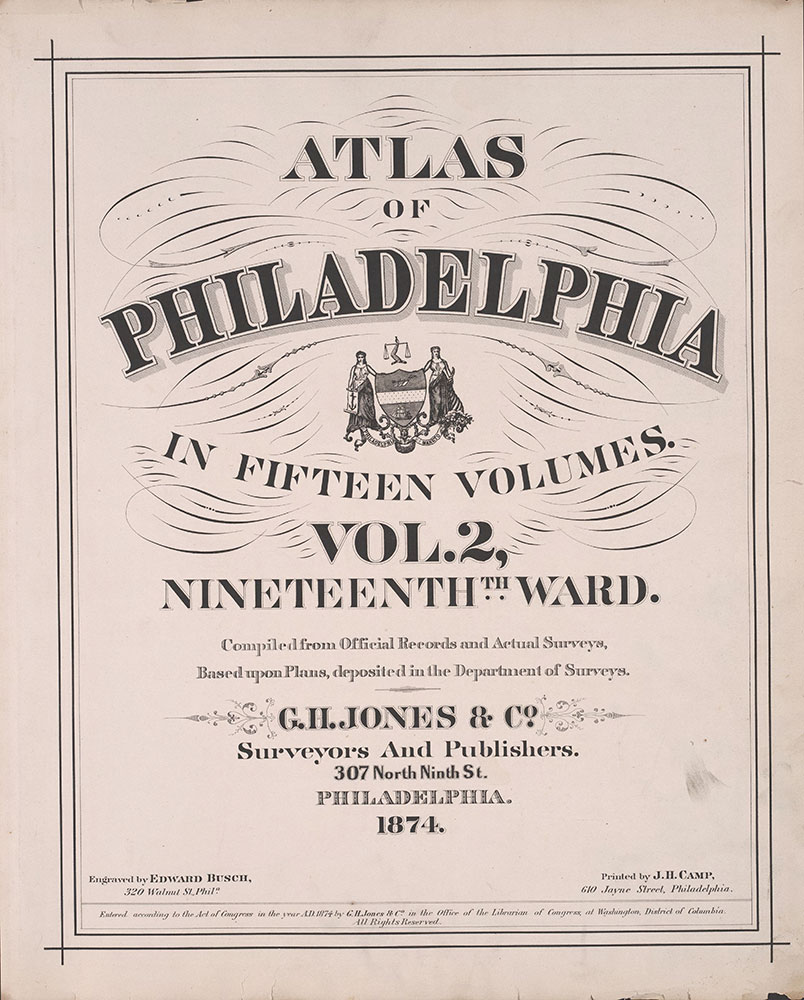 Atlas of Philadelphia, 19th Ward, 1874, Title Page