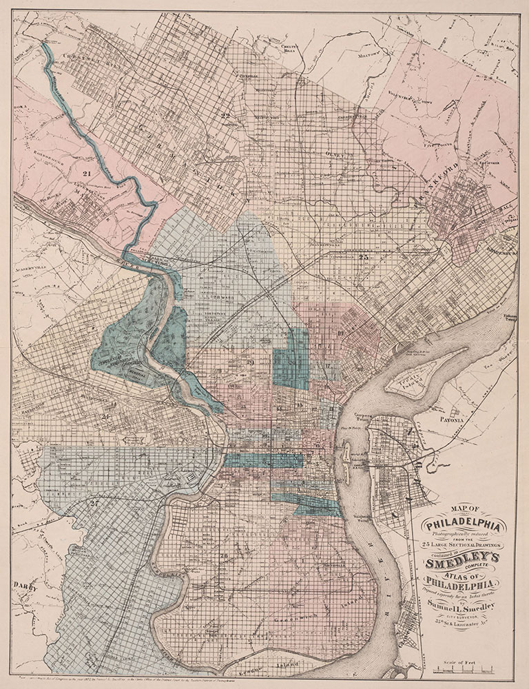 Atlas of Philadelphia, 19th Ward, 1874, City Map