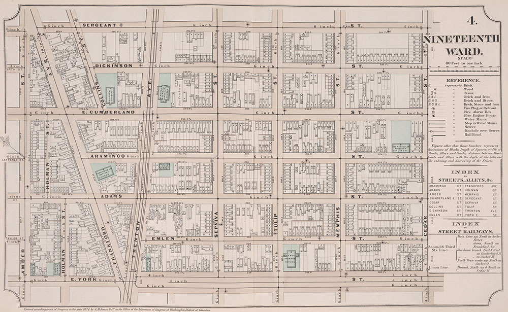 Atlas of Philadelphia, 19th Ward, 1874, Plate 4
