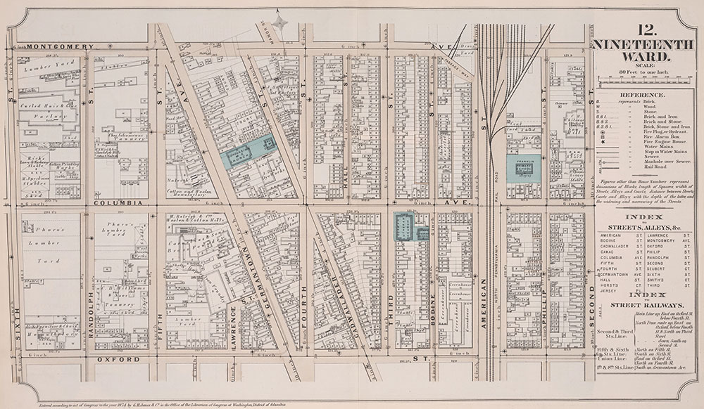 Atlas of Philadelphia, 19th Ward, 1874, Plate12