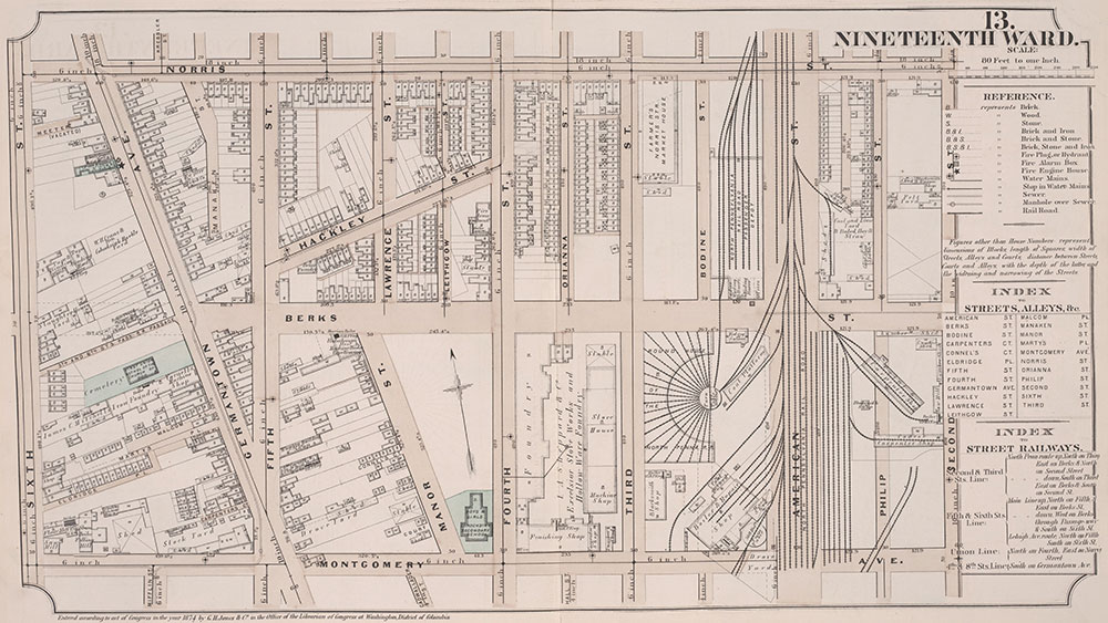 Atlas of Philadelphia, 19th Ward, 1874, Plate 13