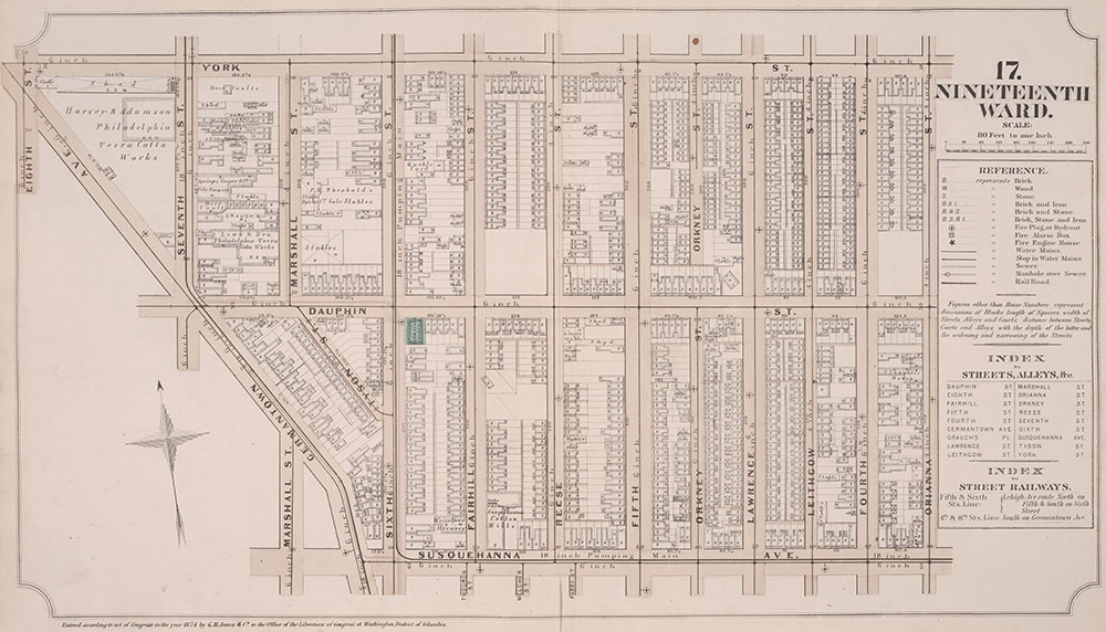 Atlas of Philadelphia, 19th Ward, 1874, Plate 17