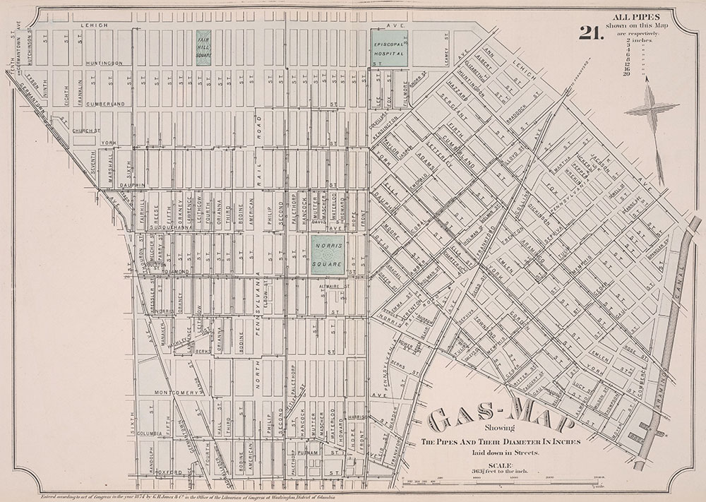 Atlas of Philadelphia, 19th Ward, 1874, Plate 21