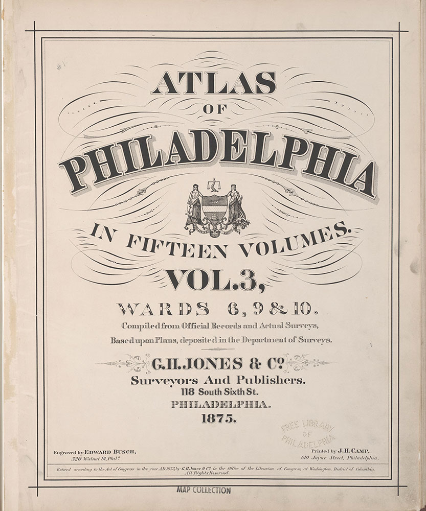 Atlas of Philadelphia, 6th, 9th and 10th Wards, 1875, Title Page