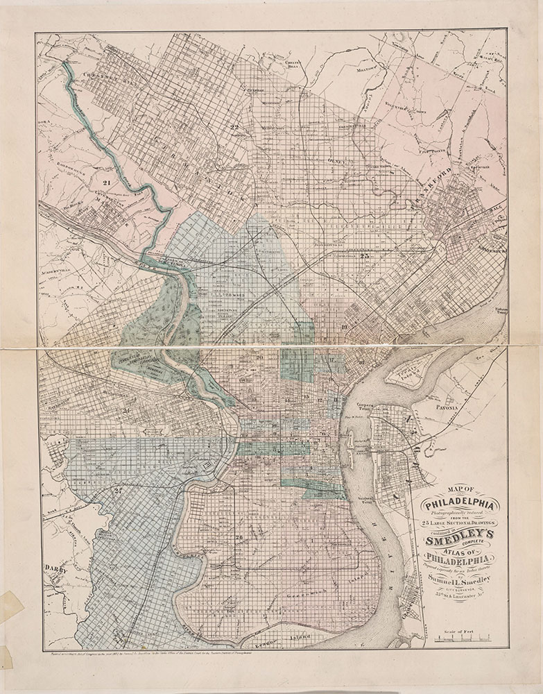 Atlas of Philadelphia, 6th, 9th and 10th Wards, 1875, City Map