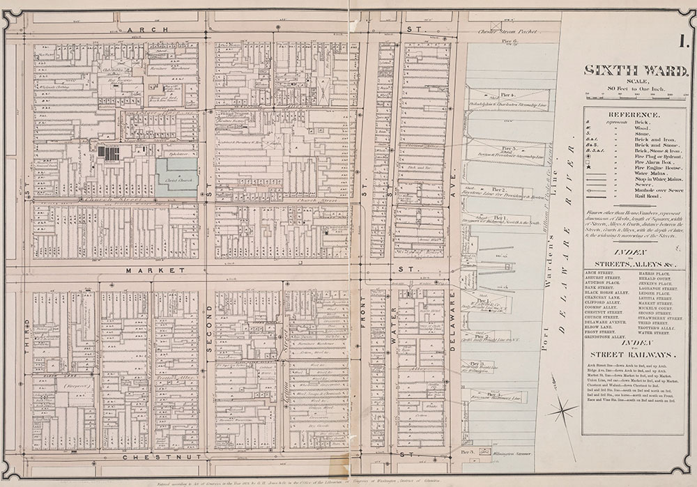 Atlas of Philadelphia, 6th, 9th and 10th Wards, 1875, Plate 1