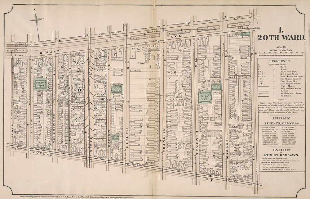 Atlas of Philadelphia, 20th Ward, 1875, Plate 1
