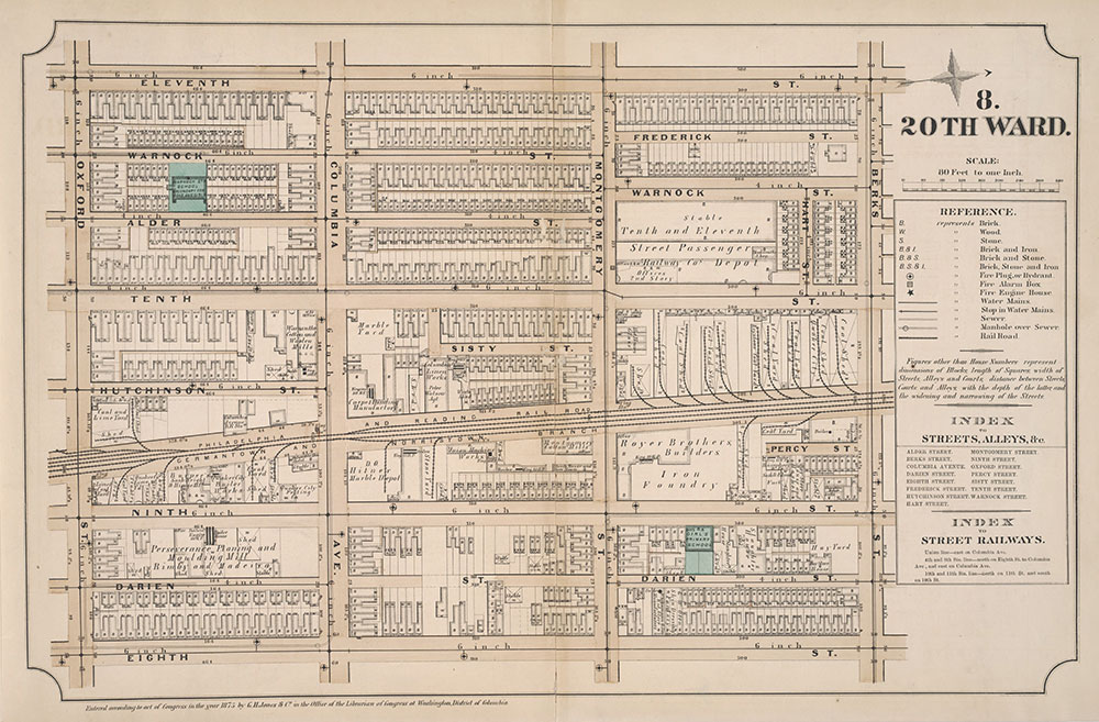 Atlas of Philadelphia, 20th Ward, 1875, Plate 8