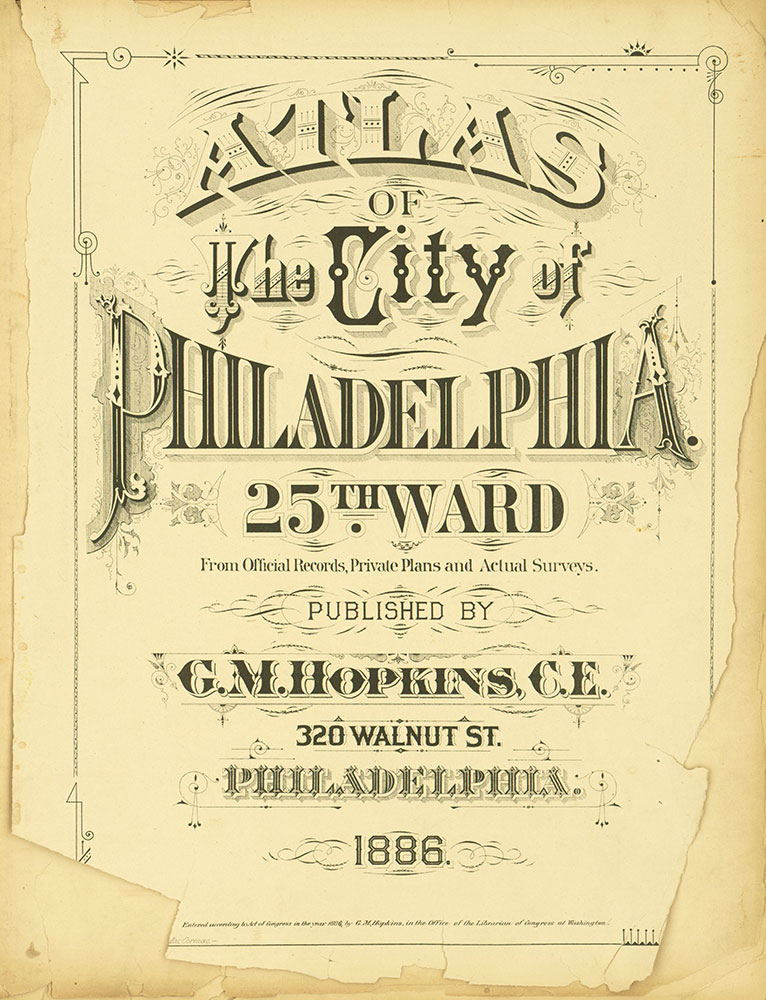 Atlas of the City of Philadelphia, 25th Ward, Title Page