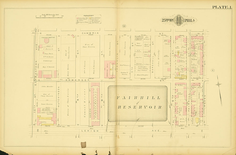 Atlas of the City of Philadelphia, 25th Ward, Plate 1