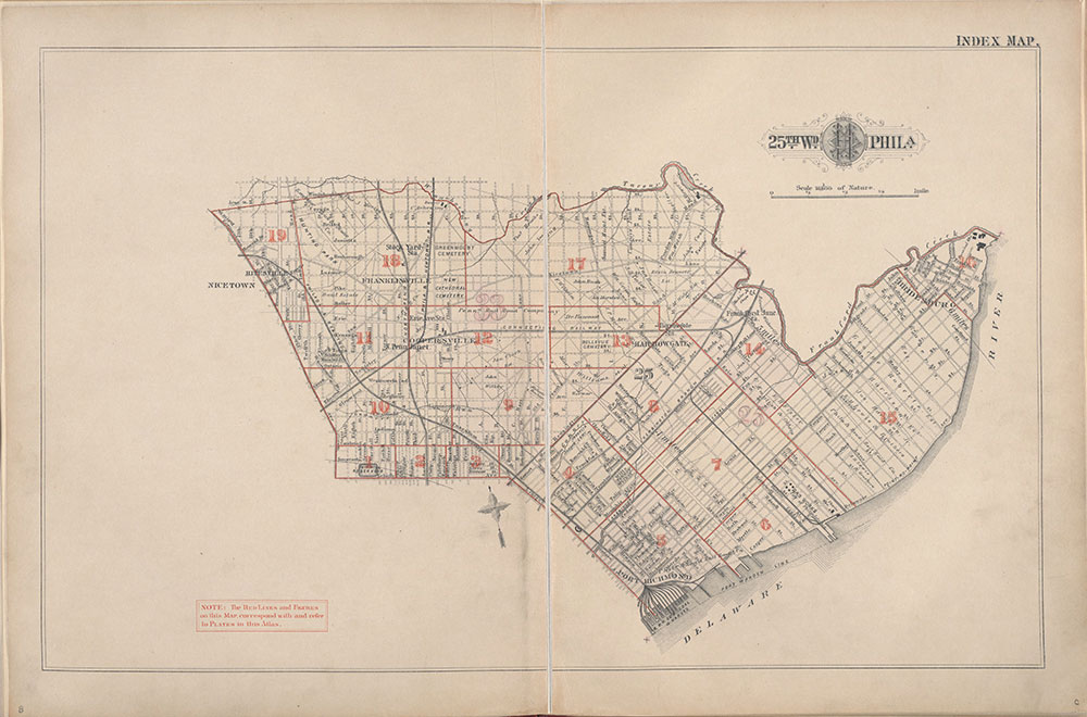 Atlas of the City of Philadelphia, 25th Ward, Map Index