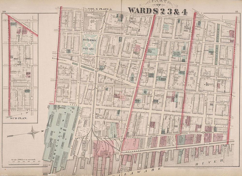 City Atlas of Philadelphia, 2nd to 20th and 29th and 31st Wards, 1875, Plate A