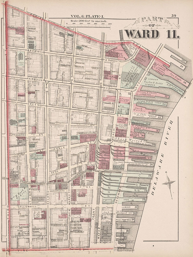 City Atlas of Philadelphia, 2nd to 20th and 29th and 31st Wards, 1875, Plate I