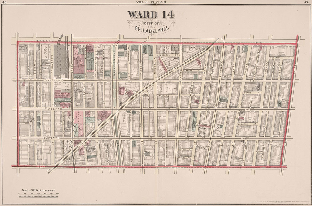 City Atlas of Philadelphia, 2nd to 20th and 29th and 31st Wards, 1875, Plate K