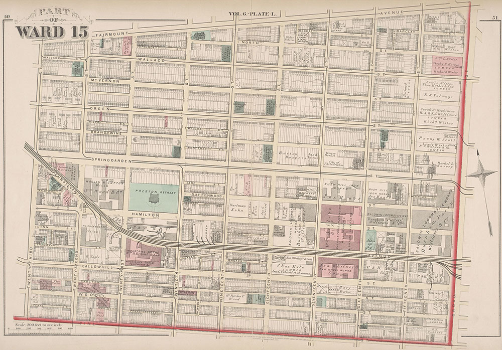 City Atlas of Philadelphia, 2nd to 20th and 29th and 31st Wards, 1875, Plate L