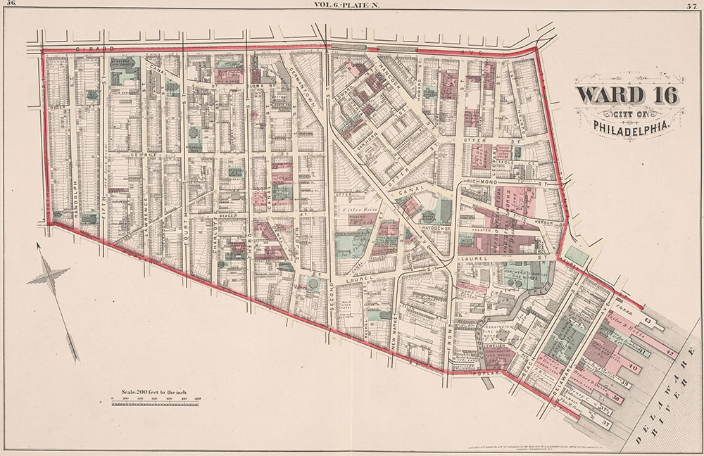 City Atlas of Philadelphia, 2nd to 20th and 29th and 31st Wards, 1875, Plate N